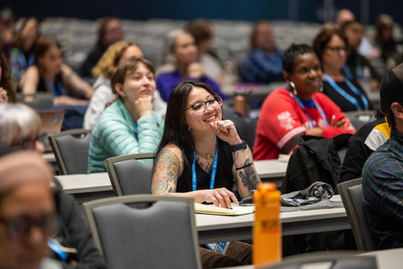 Woman watching a workshop