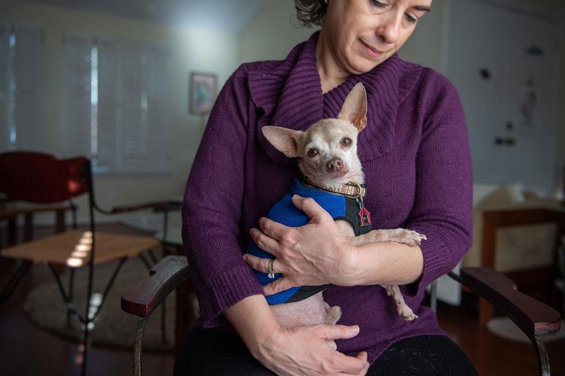 Kathleen Summers holding Satito