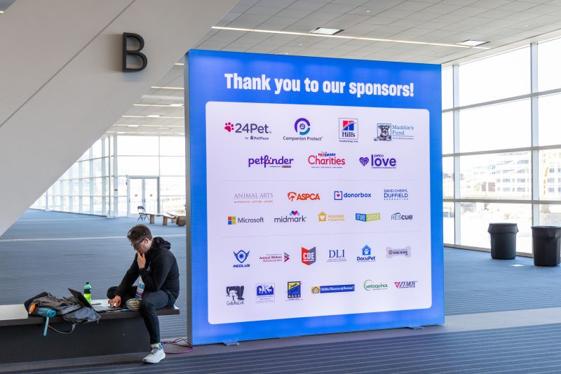 Sponsor wall with logos at Expo