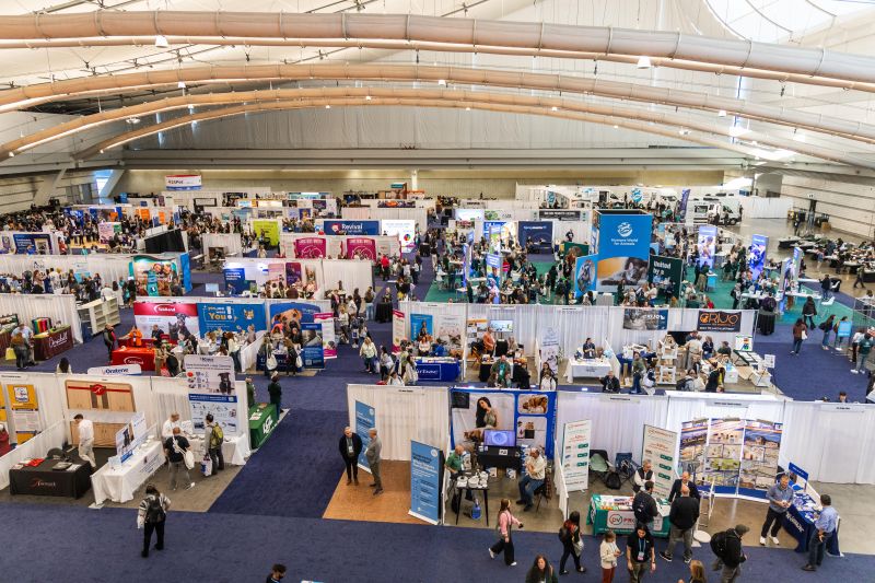 Ariel shot of the exhibit hall