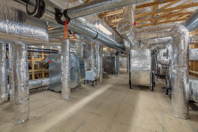 extensive ductwork in a building's interior