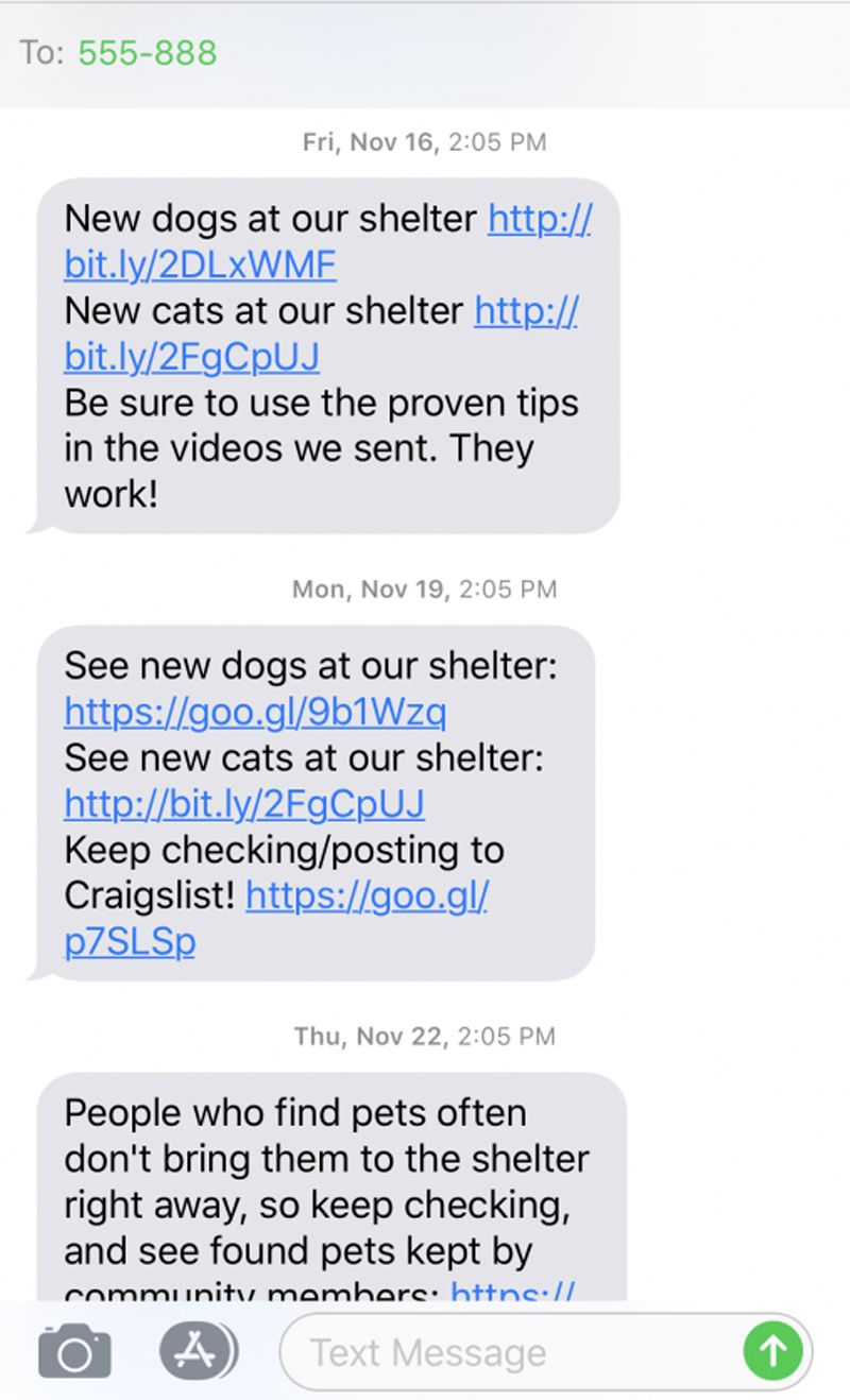 screen cap of text messages