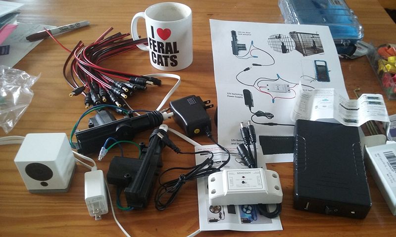 Photo of various tech equipment used to create a robo trap.