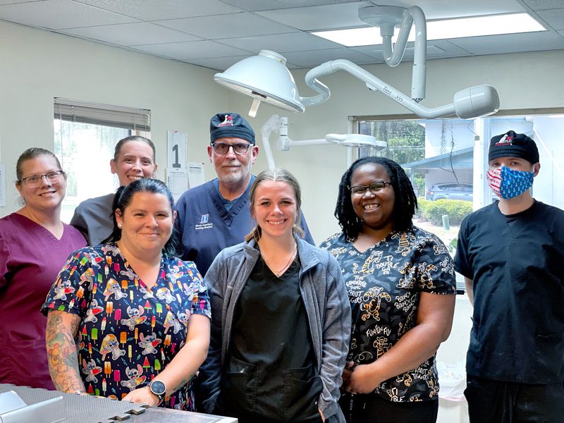 Group photo of Dr. Weedon's staff.