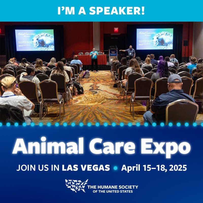 I'm at speaker at animal care expo 2025