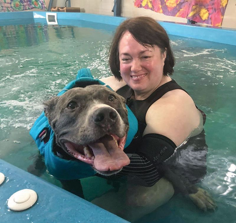 Henry receives water therapy