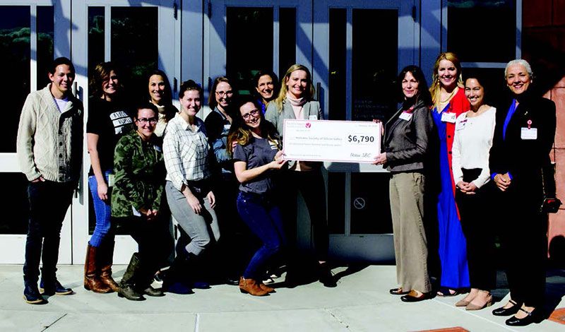 The shelter receives a hefty check