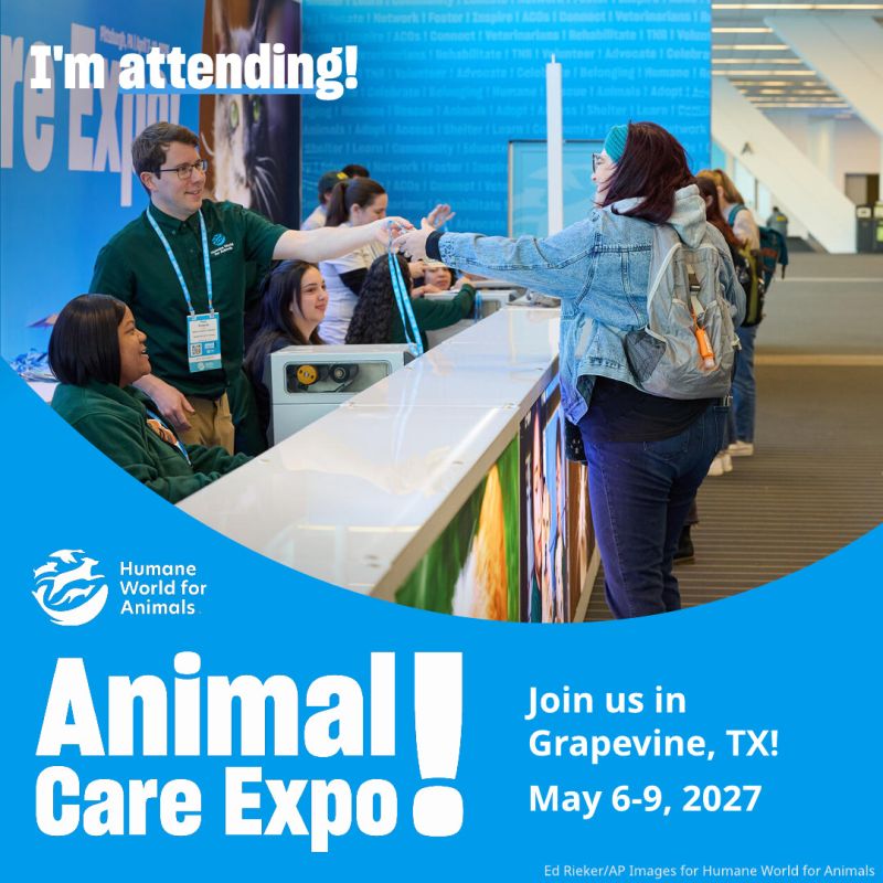 I'm attending Animal Care Expo registration sharegraphic.