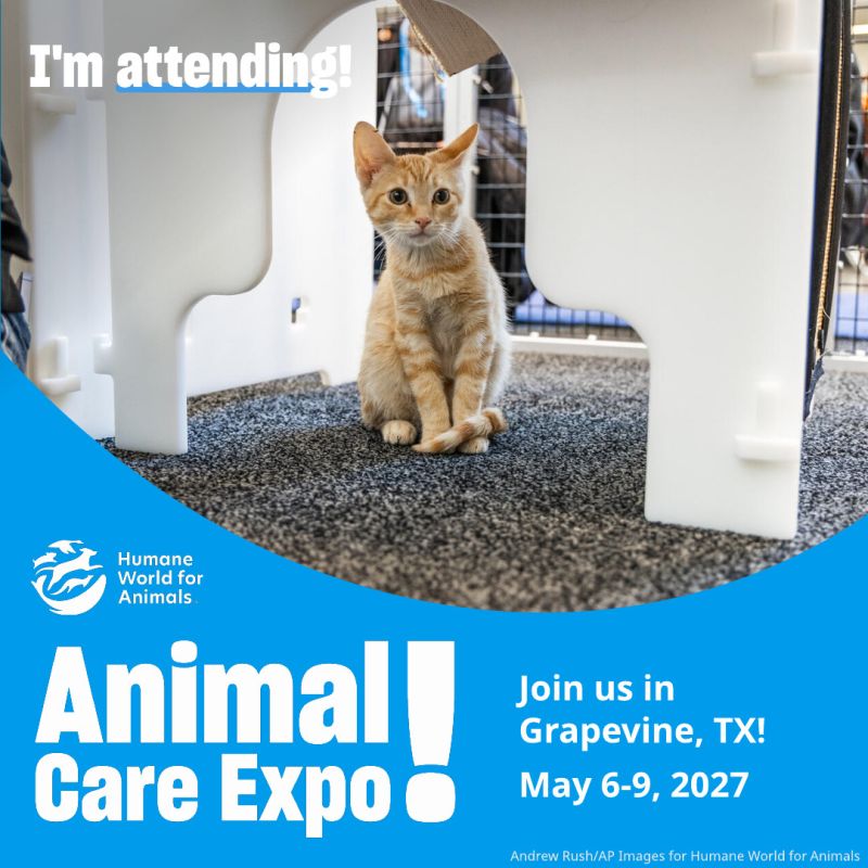 I'm attending Animal Care Expo cat sharegraphic.