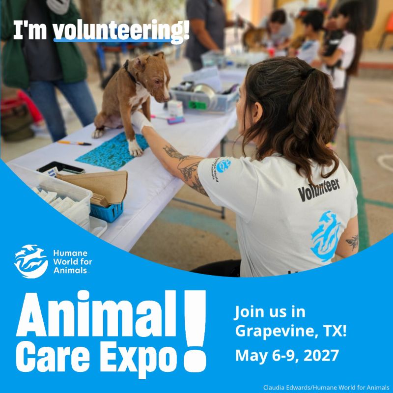 I'm volunteering at Animal Care Expo volunteer sharegraphic.