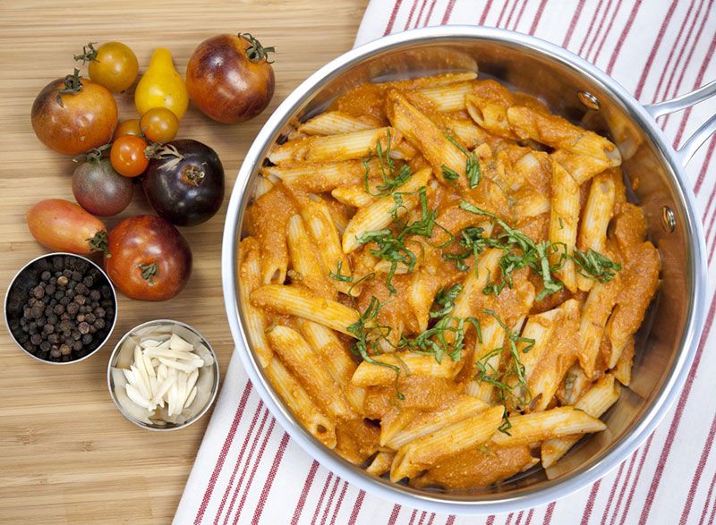 Vegan penne a la vodka