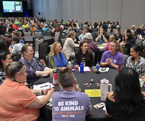 Group of attendees at a round table