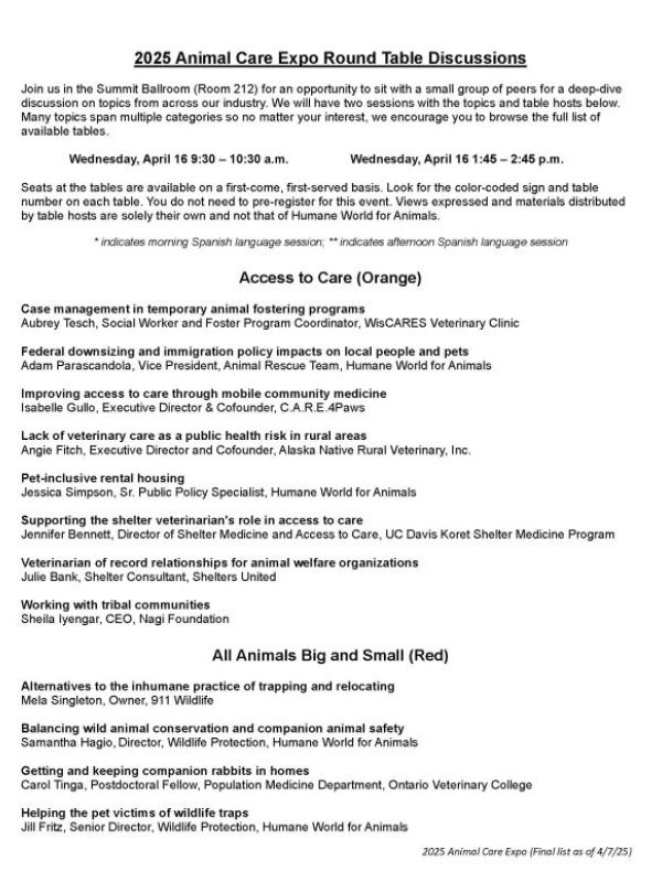 First page of Round Table flyer