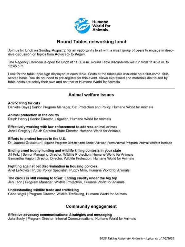 First page of Round Table flyer