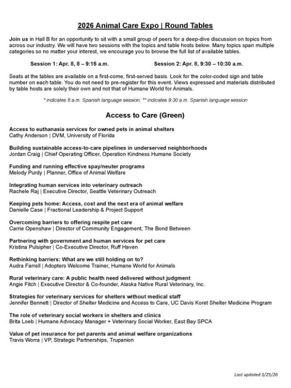 First page of Round Table flyer