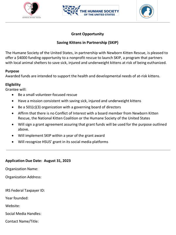 SKIP Grant Application