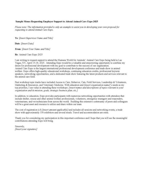 Employer Support Letter