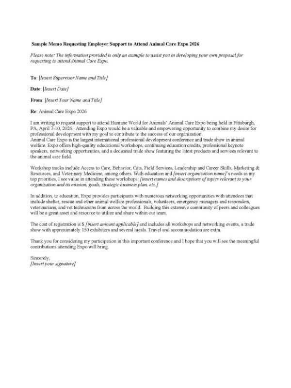 Employer Support Letter
