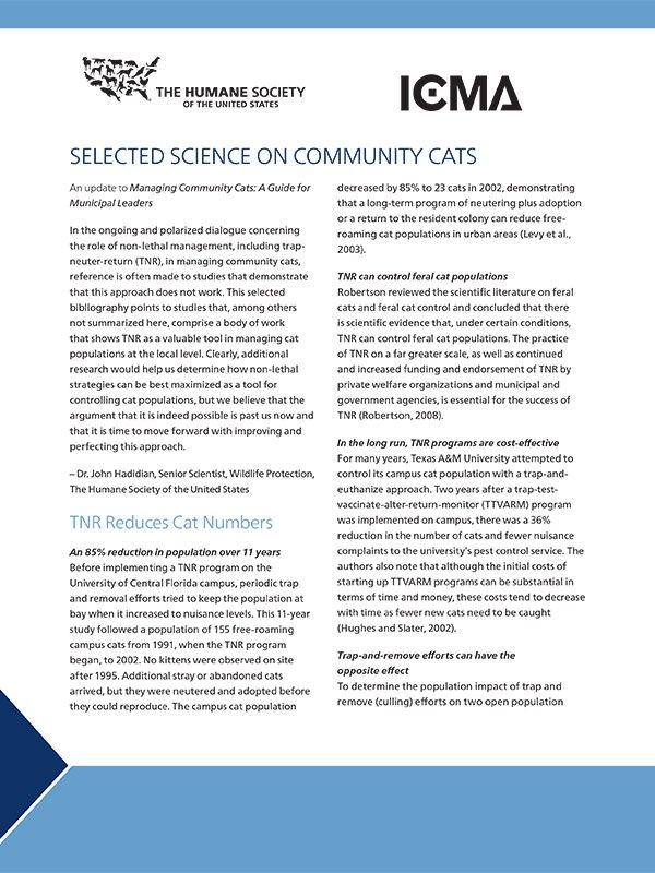 Community Cats: Scientific Studies and Data