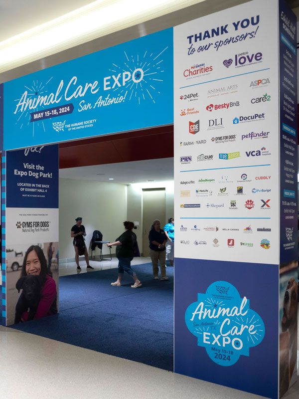 the sponsor wall at animal care expo
