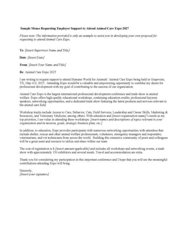 Employer Support Letter