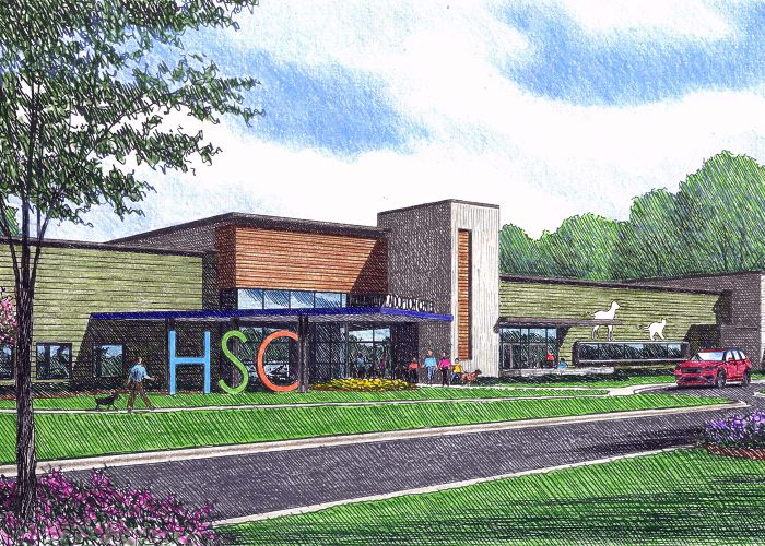 Artists rendering of the new Humane Society of Charlotte Resource Center