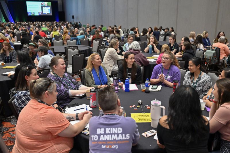 Group of attendees at a round table