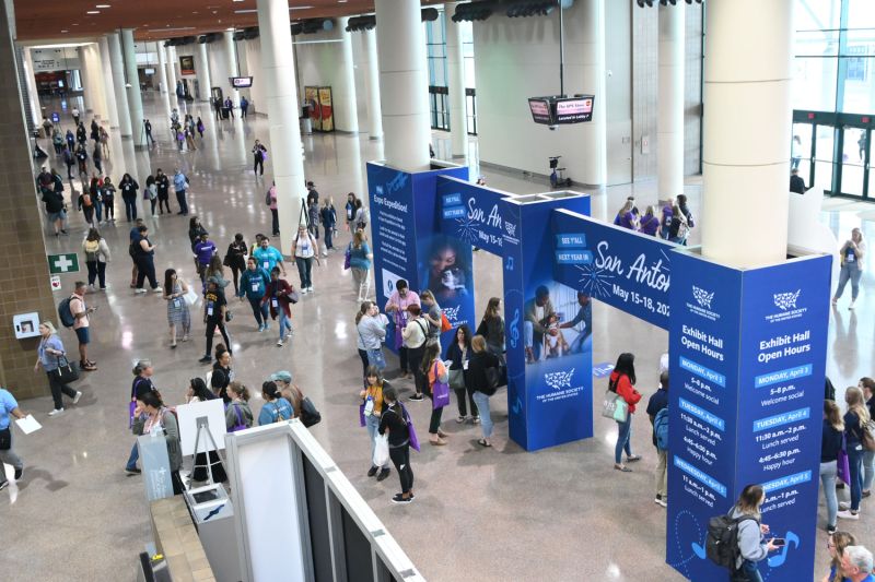 birds eye view of the entrance to animal care expo